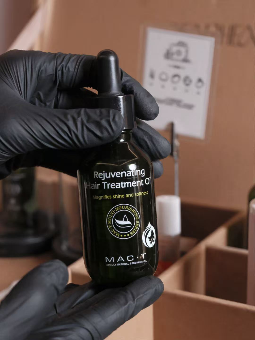 Rejuvenating hair treatment oil used in professional head spa service in Seattle WA